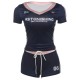 Women Fashion Casual Digital Printed V-Neck Short Sleeve T-Shirt Tight Shorts Two-Piece Set