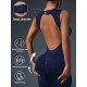 Women Fashion Solid Color Sleeveless Tight Yoga Jumpsuits