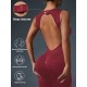 Women Fashion Solid Color Sleeveless Tight Yoga Jumpsuits