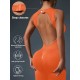 Women Fashion Solid Color Sleeveless Tight Yoga Jumpsuits