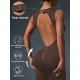 Women Fashion Solid Color Sleeveless Tight Yoga Jumpsuits