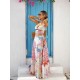 Women Fashion Sexy Printed Camisole Loose Skirts Two-Piece Set