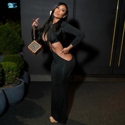 Women Fashion Sexy Solid Color Hollow-Out Long-Sleeve Slim Fit Dress